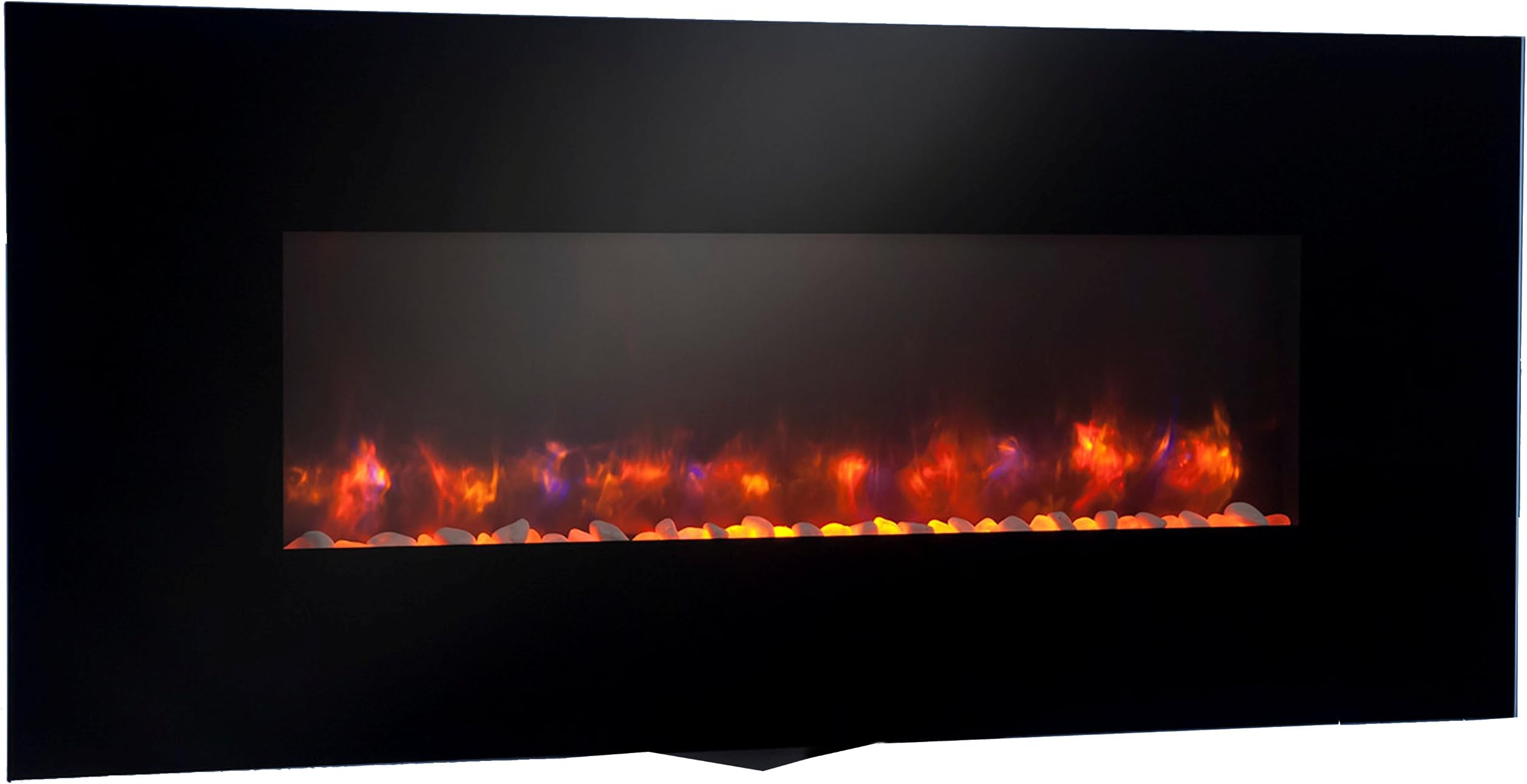 GreatCo 58" Gallery Linear Electric LED Fireplace. Includes LED Backlighting, Heater, IR Remote, 6 ft Cord, Stonefire Media