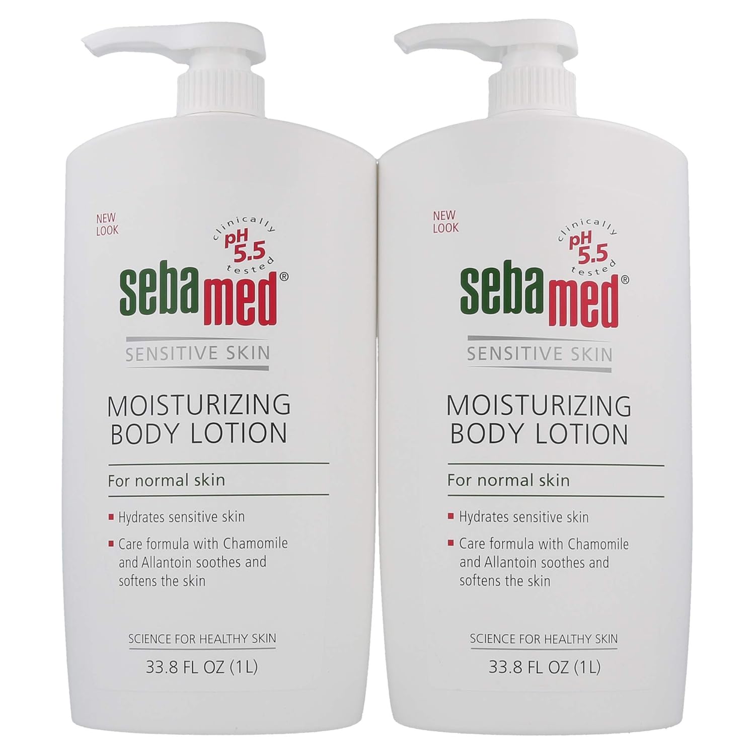 Sebamed Moisturizing Body Lotion pH 5.5 for Sensitive Skin Dermatologist Recommended Paraben-Free Moisturizer 33.8 Fluid oz (1 Liter) Pack of 2