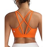 RUNNING GIRL Sports Bras for Women High Support, Molded Cup High Impact Sports Bras with Sewn in Pads Strappy Yoga Bra