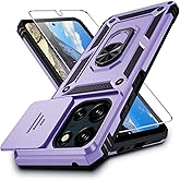 for Moto G Power 2025 Case with Camera Lens Cover, HD Screen Protector, 10 FT Military Grade Drop Protection, Magnetic Ring Holder Kickstand Phone Case for Motorola Moto G Power 2025, Lavender