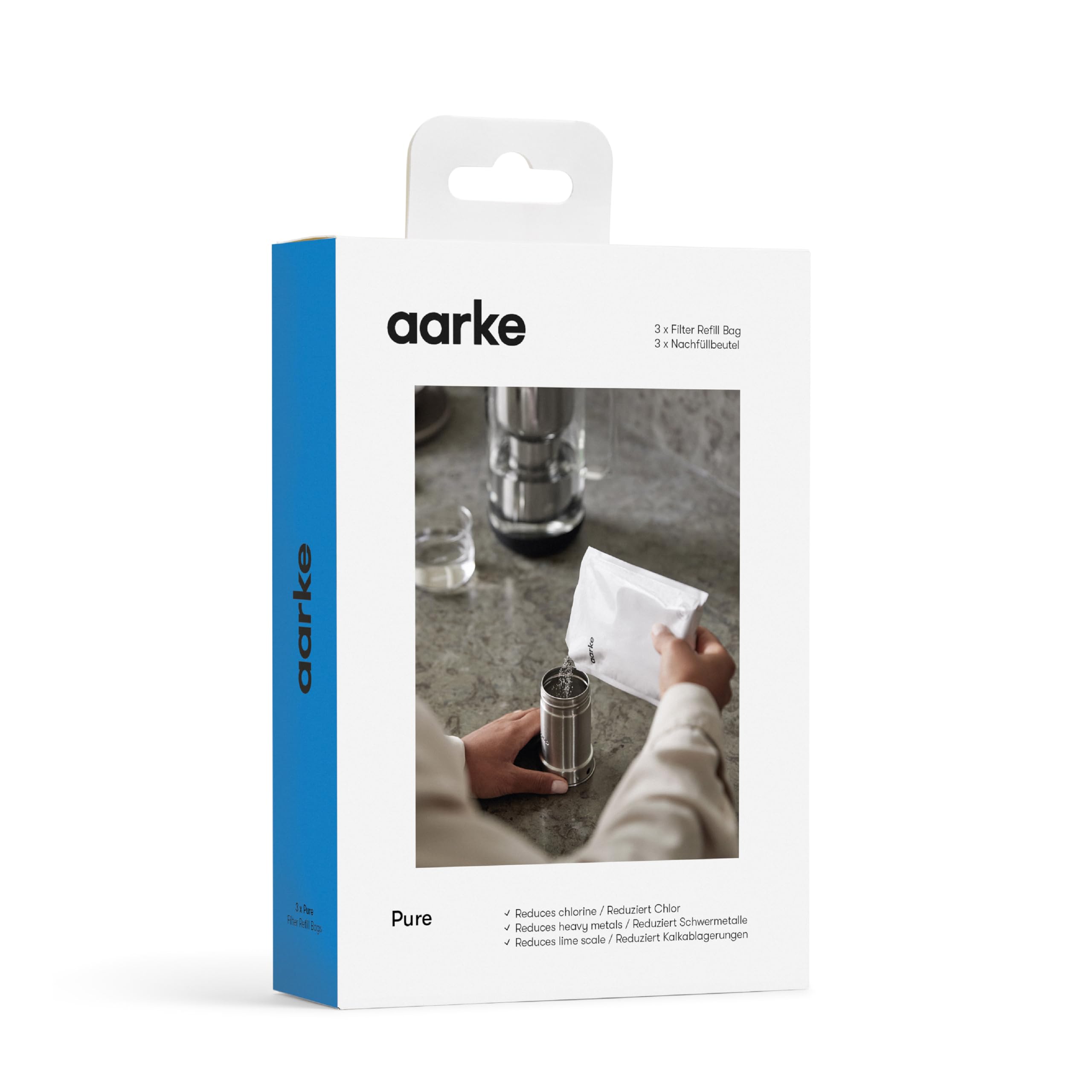 Aarke Pure Filter Refill Granules - Reduces Heavy Metals for Clean Water, Eco-Friendly, 8-Week Performance, Compatible With Purifier Pitchers (3 Pack)