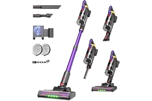 UNINELL HOME Cordless Vacuum Cleaner, 550W 48KPA Powerful Suction, 65Mins Rechargeable Vacuum Cleaner with LED Display, Anti-