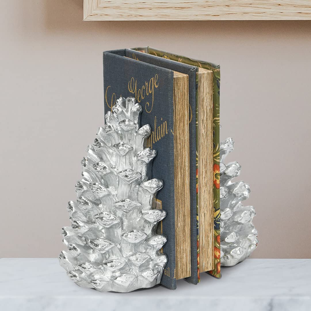 Creative Co-op Bookends, Resin, Silver Finish