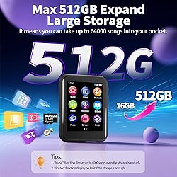 16GB MP3 Player with Bluetooth 5.3, QNGEE 2.4 inch