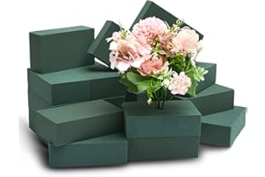 GNRZZT 20 Pcs Floral Foam Blocks, 5.5"L x 3.1"W x 1.7"H Green Dry & Wet Flower Foam for Fresh and Artificial Flowers, Plant Foam for Wedding, Birthdays, Pary, Home Decorations