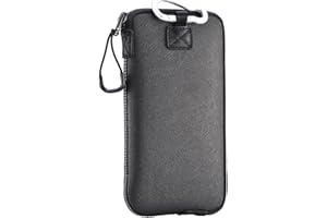 OneJoy Neoprene Phone Pouch, Lightweight Protective Cellphone Sleeve with Large Zipper Opening, Inner Pocket, Thermal Insulated, Durable Cell Phone Carrier for iPhone & Smartphones [ Black ]