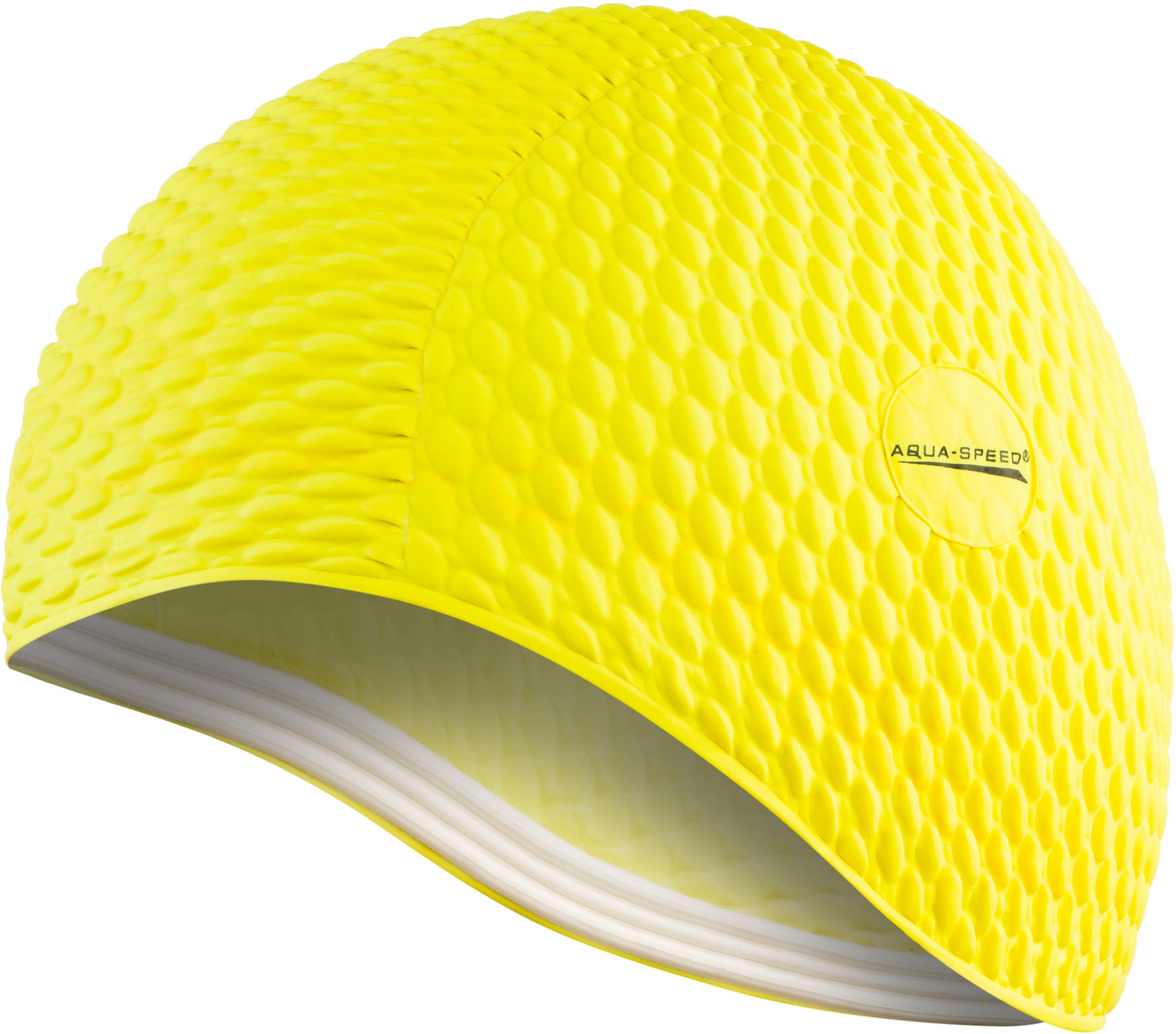 Aqua Speed swim cap | bathing cap | sports | training | swimming | long hair | latex | Bombastic Tic-Tac | Bombastic/yellow /18 — image 1