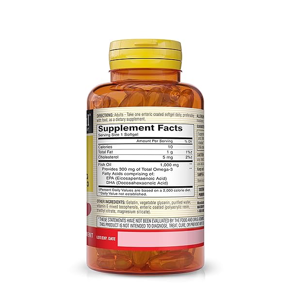 MASON NATURAL NO BURP FISH OIL 1000 MG OMEGA-3 300 MG, 100 SOFTGELS