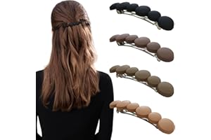 Markuii French Hair Barrettes for Women No Slip Not Easy to Break Half Up Medium to Small Hair Barrette Clips for Thin, Short or Fine Hair, 4 Pack