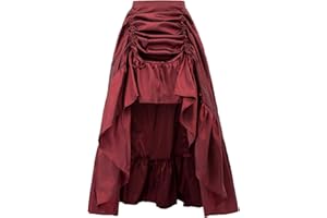 Scarlet Darkness Women's Renaissance Pirate Skirt Gothic Steampunk Victorian High-Low Skirts