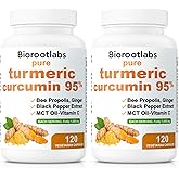 Biorootlabs Turmeric Curcumin Supplement 1000mg, Biorootlabs Pure Turmeric Curcumin 95, 6-in-1 Turmeric Curcumin Capsules with Bee Propolis, Ginger, Mct Oil, Fat Soluble Vitamin C & Black Pepper (2)