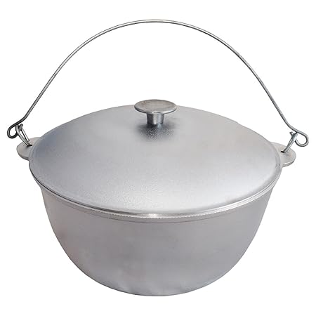 8L Schwenktopf Deckel Camping Kazan Alu Aluminium Kasan Bräter Campingtopf Topf