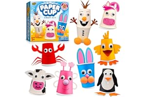 LC CRAFTS Arts and Crafts Kit for Kids Ages 3, 4, 5, 6 – Create 8 Cute Animal Projects – Gift Set for Girls & Boys