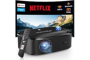 4K Projector with Wifi and Bluetooth, ELEPHAS Outdoor Movie Projector Compatible with NETFLIX/Prime Video/YouTube, 100,000+ Apps Supported, Smart Video Projector for HDMI/USB/iOS/Android/Windows