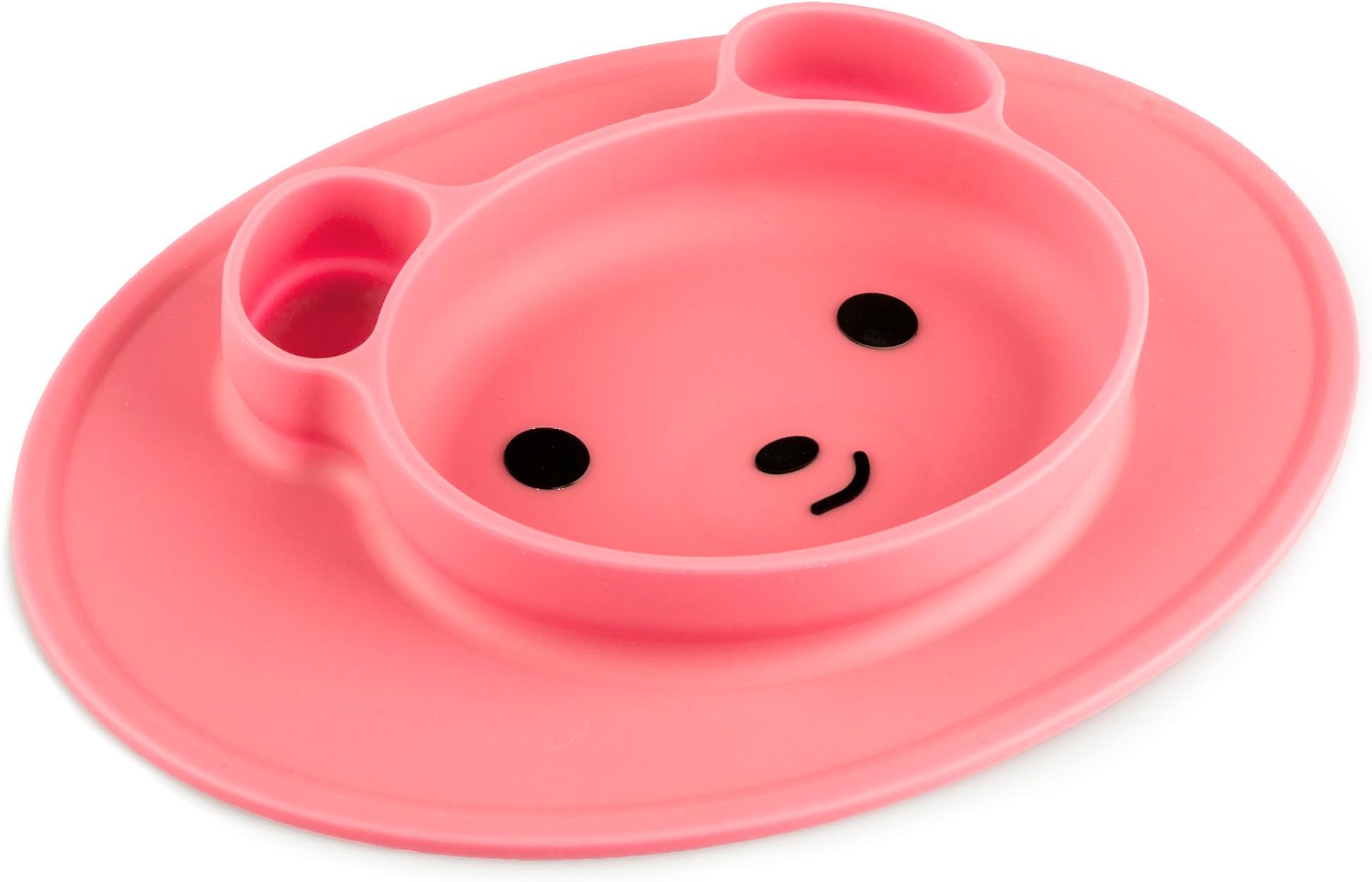 Silicone Suction Baby Feeding Placemat: Lumipets Non Slip Bear Shaped Mat Bowl Plate for Toddlers & Kids Eating at Home or a Restaurant - Toddler Food Tray Plates - Table/High Chair Placemats - Pink