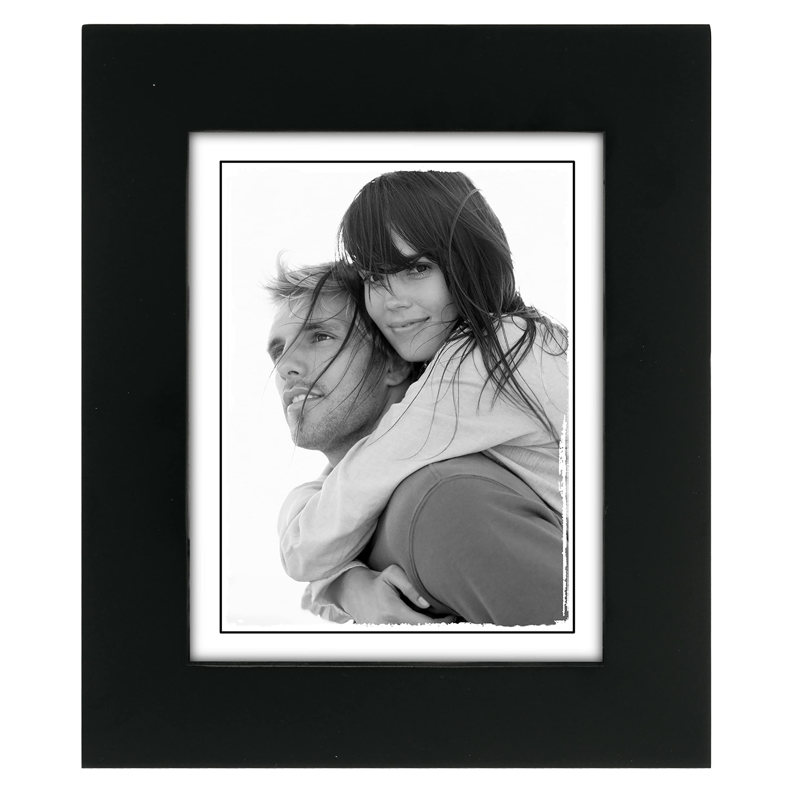 Malden 4x5 Picture Frame - Wide Real Wood Molding, Real Glass - Black — image 1