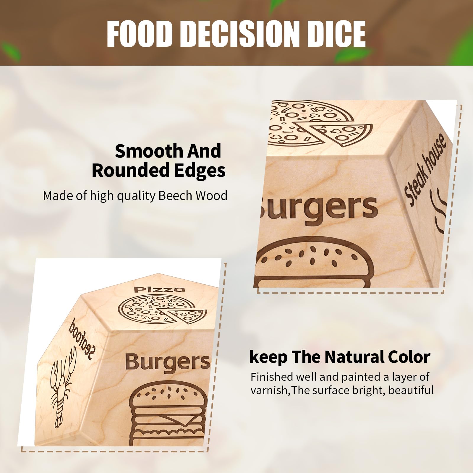 Stocking Stuffers for Men Women Adults Food Dice Christmas Gifts Couples Gifts for Him Her Date Night Dice Anniversary Birthday Wedding Valentine's Day Gifts for Men Women Him Her