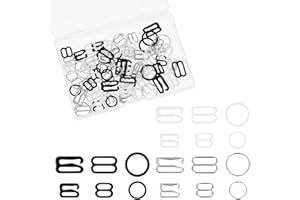 AHQiZFX 90PCS Bra Strap Hooks, Metal Bathing Suit Clips Clasp, Adjustment Slider, Bra Strap Rings for Sewing Bikini Halter Swimsuit Tops and Lingerie, 3 Styles, 2 Sizes (Black, White, Silver)