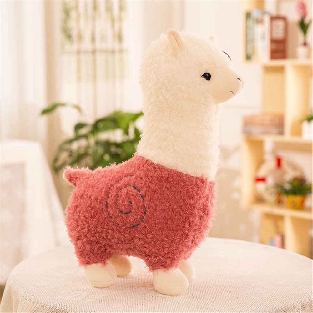 Zinsale Cute Alpaca Soft Toy Sheep Doll Plush Pillow Stuffed Animals (Pink, 28cm)
