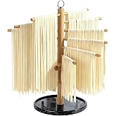 Pasta Drying Rack with Transfer Wand and 7 Bars, noodle drying rack Easy to Transfer for Drying Pasta and Cooking, Special Suspension Design for Large Storage pasta rack easy use pasta dryer