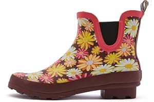 SWIFT*FROG SWIFTFROG Rain Boots for Women - Waterproof Ankle Garden Shoes Anti-Slipping Floral Printed Rainboots for Ladies Stylish Light Ankle Rain Shoes, Women's Rain Footwear