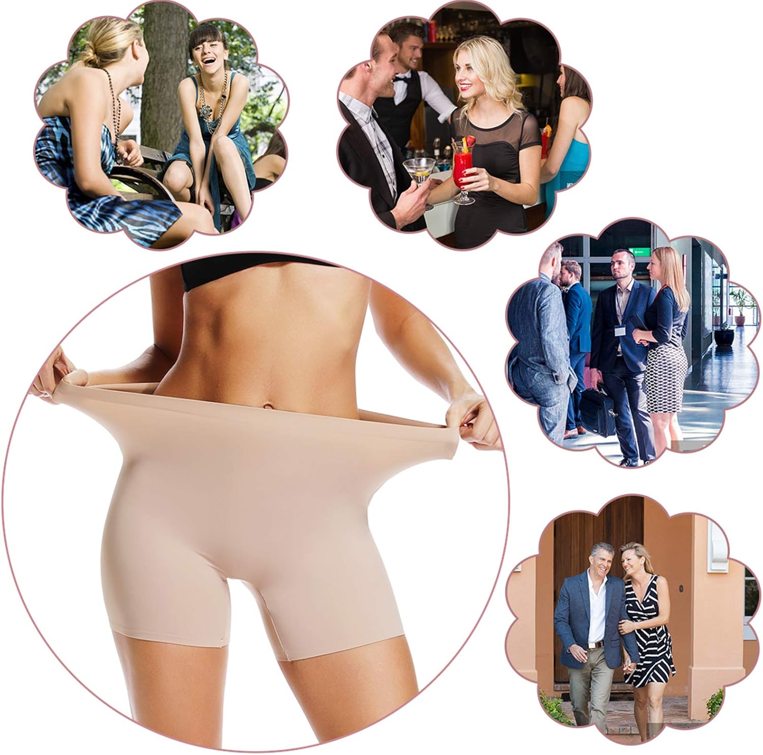 Women's Seamless Smooth Slip Shorts for Under Dresses Thigh Slimmer Shapewear Shorts Anti Chafing Boyshorts at  Women’s Clothing store