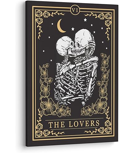 Amazon.com: XWELLDAN Tarot Kissing Skeleton The Lovers Halloween