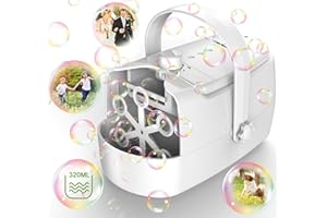ZERHUNT Bubble Machine Durable Automatic Bubble Blower, 18000+ Big Bubbles Per Minute Bubbles for Kids Toddlers Bubble Maker Operated by Plugin or Batteries Bubble Toys for Indoor Outdoor Birthday Party