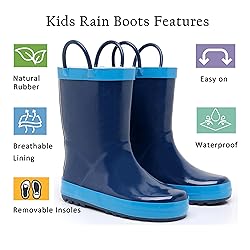 LANCDON Toddler Rain Boots for Boys and Girls