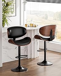 Aowos Bar Stools Set of 2, Adjustable Swivel