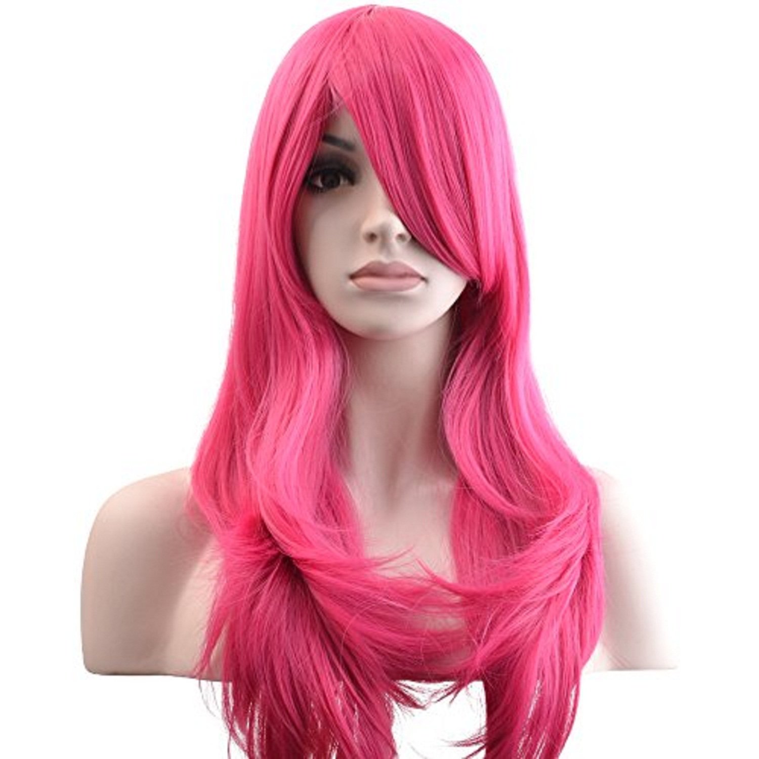 YOPO 28" Wig Long Big Wavy Hair Women Cosplay Party Costume Wig(Rose)