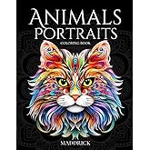 Animals Portraits coloring book: Complex patterns, mandala style and flowers for colorists of all skill levels (Tranquil Worlds: A Nature and Animal Coloring Book Collection for Adults)