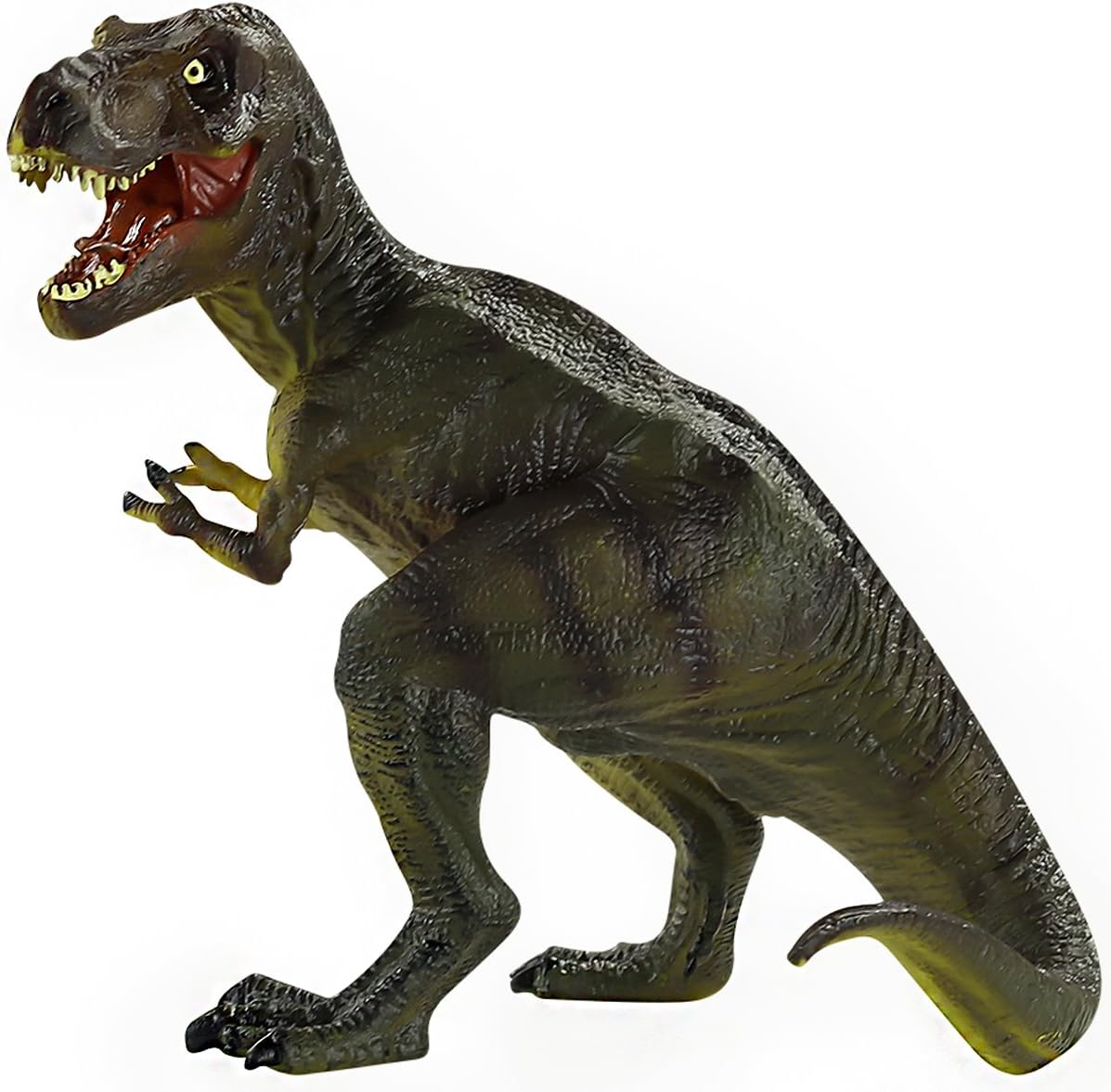 Aurhiyo Dinosaur Toys with Textured Realistic Looking Solid Action Figures for Boys and Girls - Tyrannosaurus rex - Yellow Green, Greenish Brown