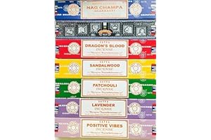 Satya Incense Gift Set Nag Champa, Super hit, Dragon's Blood, Sandalwood, Patchouli, Lavender, Positive Vibes, 15 g