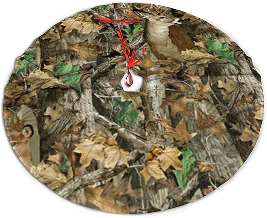 Myrdora Falda de árbol de Navidad Camo Deer Camuflaje Caza Fiesta de