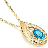 Birthday Jewelry Valentine's Day Gifts for Wife/Girlfriend - 14K Gold/White Gold Lab-Grown Moissanite/Emerald/Birthstone Pendant Necklaces for Women, Classic Style Non Tarnish 16"+2" Adjustable