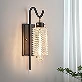 rosysky 1-Light Sconces Wall Lighting Black Indoor Wall Light Farmhouse Bathroom Light Fixture with E26 Sockets & Glass lamps