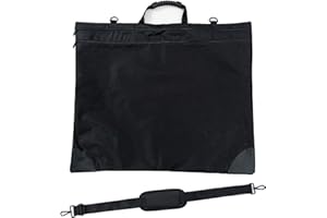 eageus Art Portfolio Case 23 x 27 inches, Waterproof Nylon Large Art Portfolio Bag Artist Canvas Carrying Bag with Soft-sided Shoulder Straps, Black Art Storage Folder for Artwork Organization