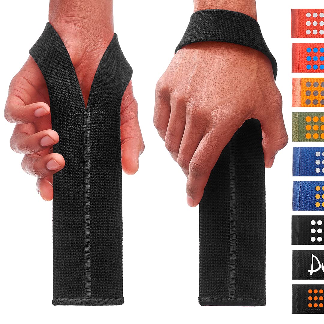 WARM BODY COLD MIND V1 Lifting Wrist Straps for Olympic Weightlifting, Rated at 660 lb, for Weight Lifting Bodybuilding Powerlifting Deadlift Gym Fitness Crossfit, Heavy Duty (Black)