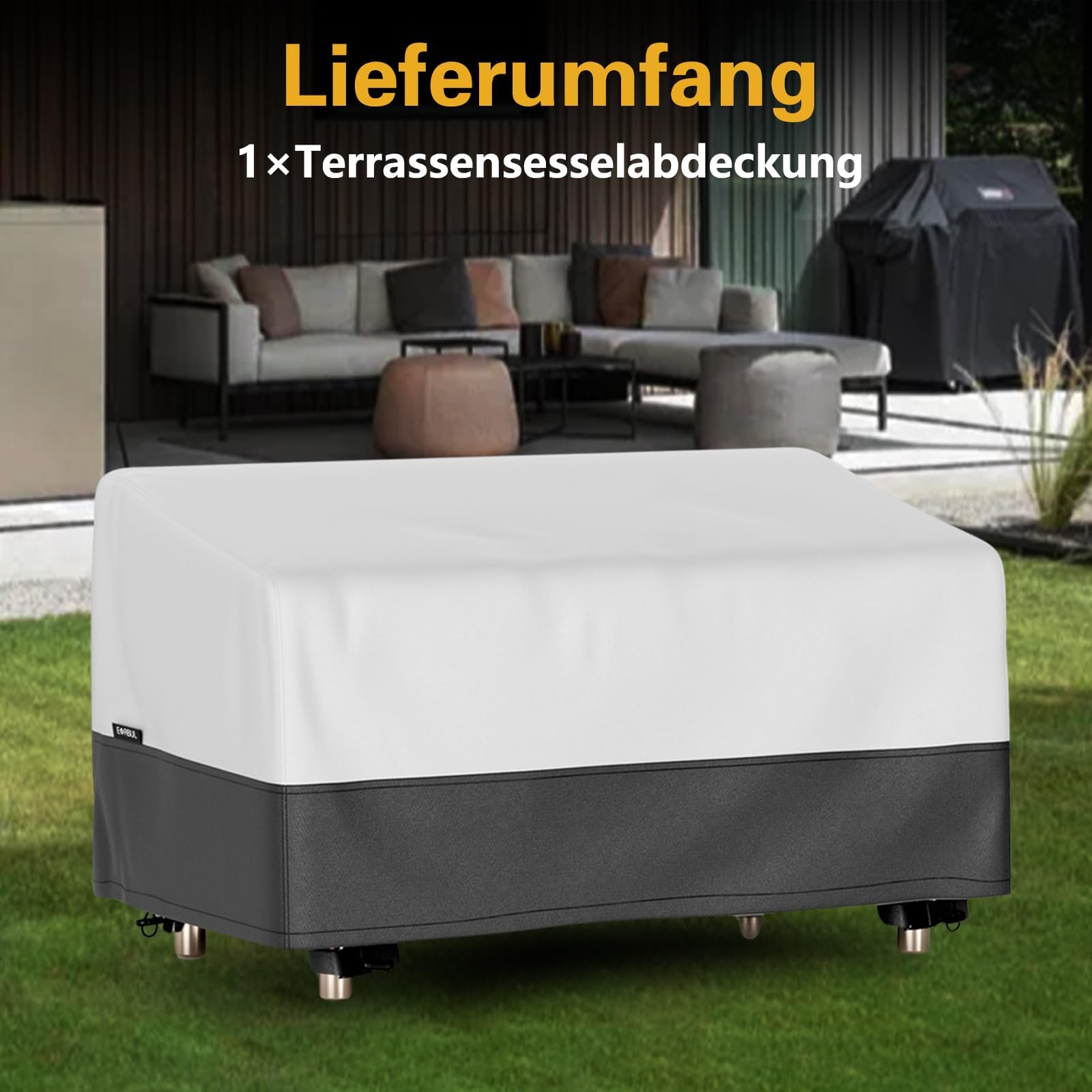 EVRBUL Gartenbank Abdeckung für 2 Sitzer 420D Outdoor-Sofacover mit Luftdüsen 147cm x 82cm x 79cm (58" × 32" × 31") 8