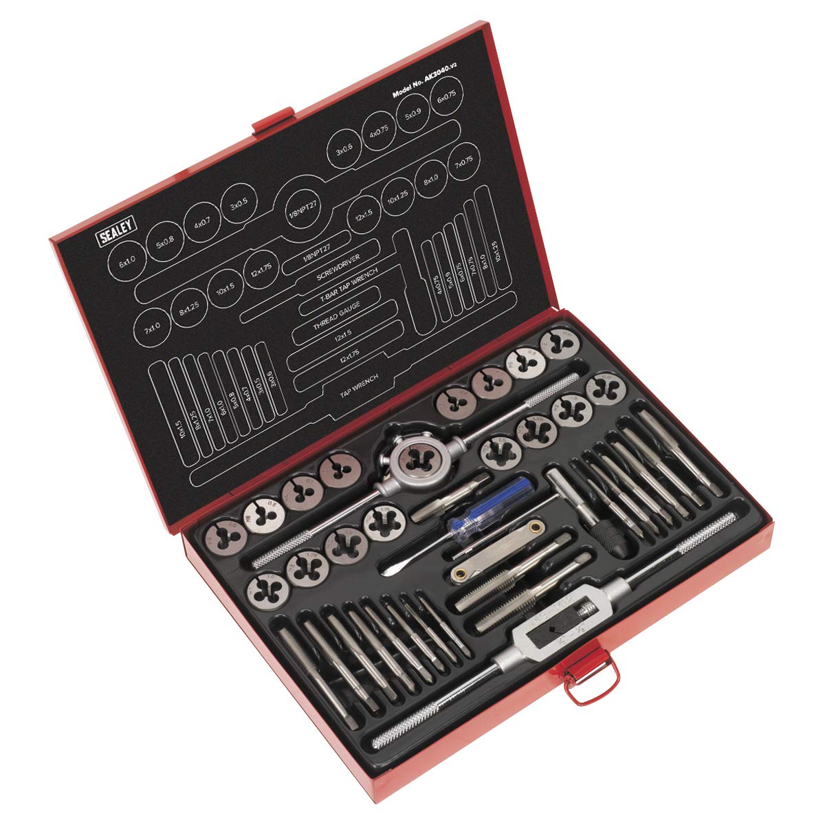 Sealey Ak3040 Tap and Die Set 40Pc Split Dies Metric — image 1