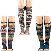 ANSLYQA Leg Warmers for Women, Boho Bohemian Style Cable Knitted Thicker Warm in Winter for Party Sports,