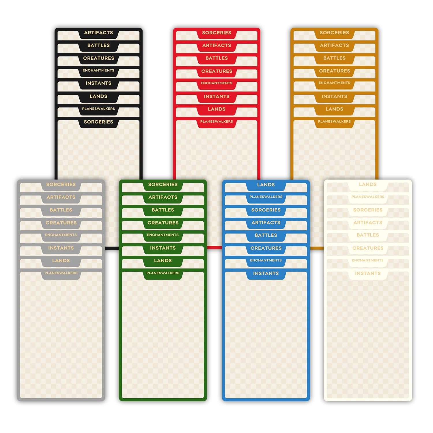 mtg card dividers template Amazon.com: 120 Pcs Trading Card Divider Multicolor Card Separators for  Office Games Plastics Sports Baseball Card Dividers with Tabs Cards Box  Dividers for photocard, 2.71 * 3.8 Inches : Toys & Games main image 1