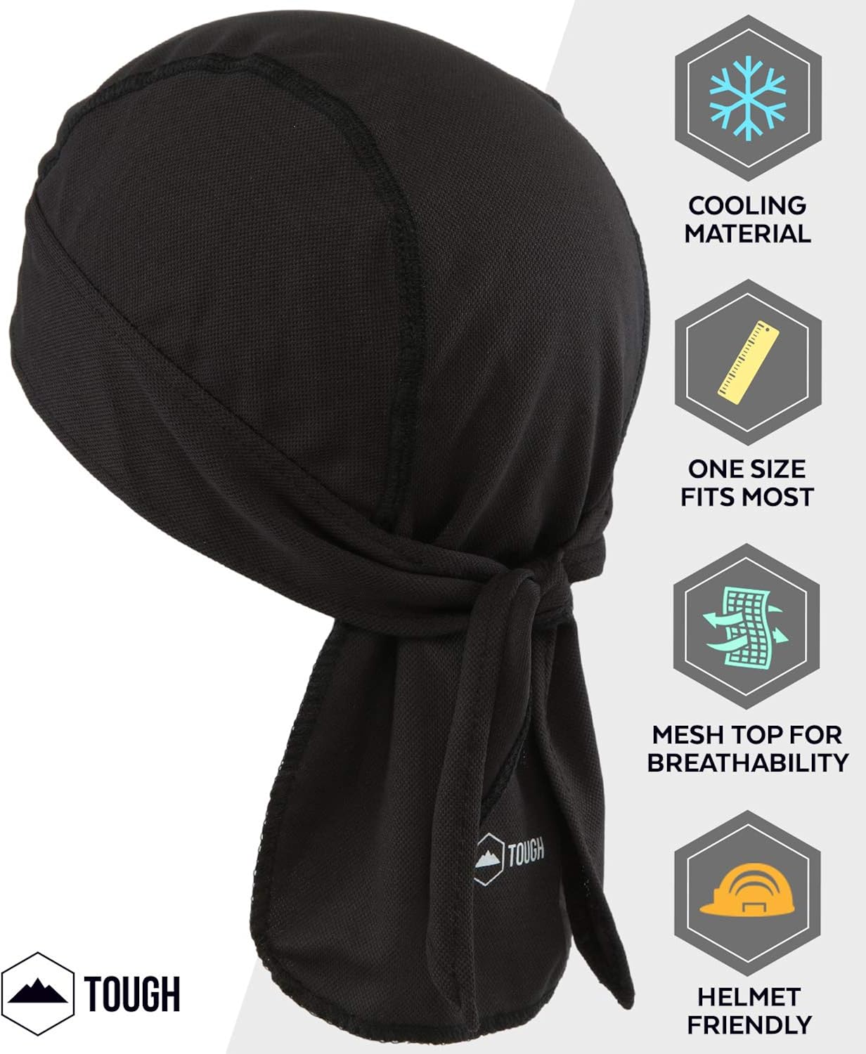 Cooling Helmet Liner - Do Rag Skull Cap for Men - Head Scarf, Bandana, Head Wrap, Beanie for Motorcycle, Cycling, Sports: Clothing