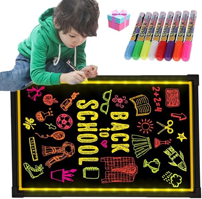 Sensory Acrylic LED Message Writing Board Illuminated Light Dry Erase