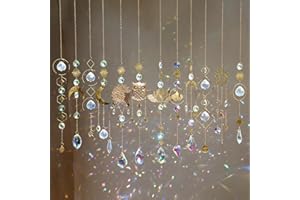 HYBEADS 16 pcs Crystal Suncatcher, Colorful Suncatchers Sun Catchers Indoor Window Hanging Ornaments for Home Garden Ceiling Christmas Party Wedding Indoor Outdoor Decoration Prism Rainbow Maker