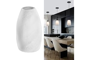 Viinew White Swirl Art Glass Pendant Lamp Shade Glass chandeliers Cover Mini Oval Light Shade Replacement Shade Only Light Fixtures for Kitchen Island pendant light 1-Pack 4.72"