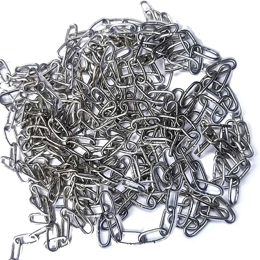 KAIISSA Stainless Steel Chain, Heavy Duty Welded Chain Links, 1.5 mm - 10 m, Maximum Load 15 kg