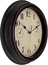 Foxtop 12" Indoor Outdoor Waterproof Wall Clock with Thermometer & Hygrometer view 5