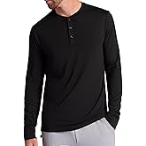 Gaiam Mens Bliss Balance Long Sleeve Henley, Standard Fit, Stretch Midweight Material